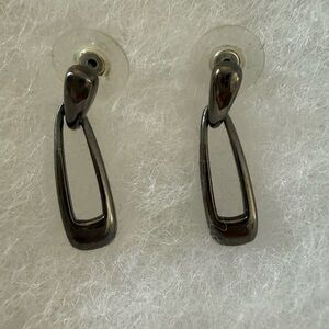 Sleek Black Geometric Dangle/Drop Earrings